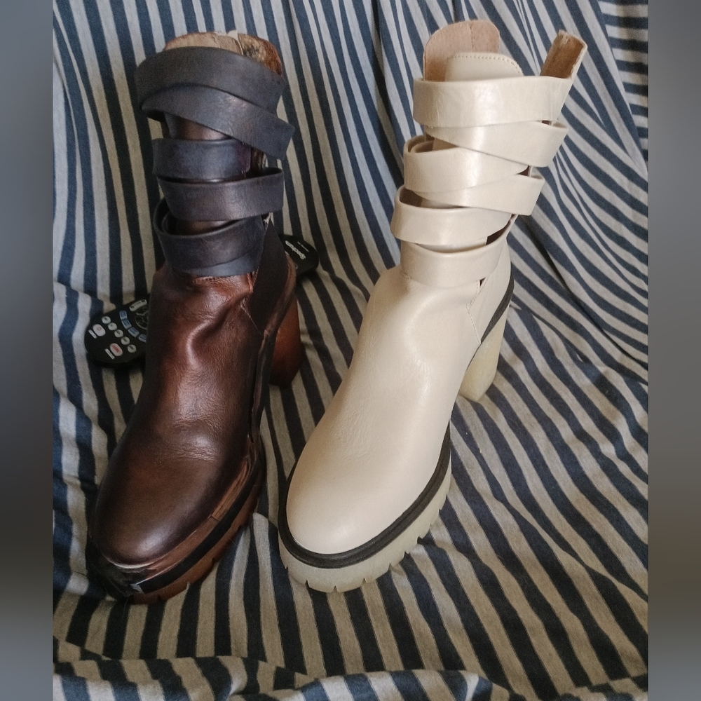 Upcycled Free People cutout boots
